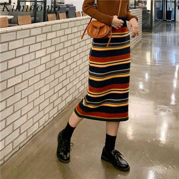 kimutomo vintage striped knitted skirts korean style spring ladies high elastic waist slim bodycon skirt outwear fashion 210521, Black
kimutomo vintage striped knitted skirts korean style spring ladies high elastic waist slim bodycon skirt outwear fashion 210521, Black