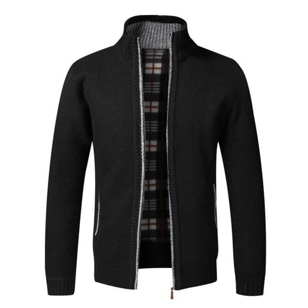 men's wool zipper knitted tight et, thick cardigan, autumn and winter coat, White;black
men's wool zipper knitted tight et, thick cardigan, autumn and winter coat, White;black