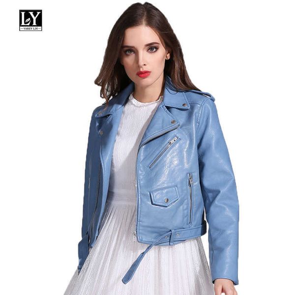 ly varey lin faux soft leather jacket coat women turn-down collar pu motorcycle lady short zipper pink black punk coats 210526
ly varey lin faux soft leather jacket coat women turn-down collar pu motorcycle lady short zipper pink black punk coats 210526