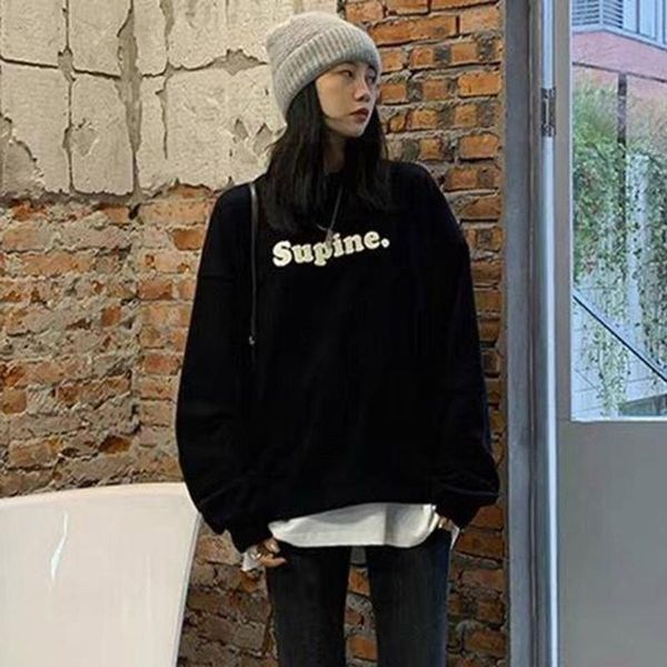 women's hoodies & sweatshirts autumn pullover fashion simple commuter style long-sleeved round neck letter decorative pattern loose hoo, Black
women's hoodies & sweatshirts autumn pullover fashion simple commuter style long-sleeved round neck letter decorative pattern loose hoo, Black
