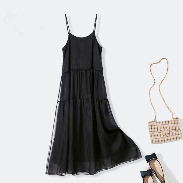 women's mesh sling dress 2021 summer style inner and outer wear loose chiffon pure color simple black casual dresses, Black;gray
women's mesh sling dress 2021 summer style inner and outer wear loose chiffon pure color simple black casual dresses, Black;gray