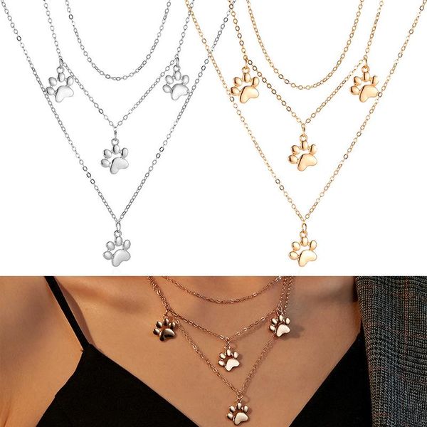 pendant necklaces women multi-layer pets drop necklace fashion cute cat footprints chain banquet party clavicle birthday gift, Silver
pendant necklaces women multi-layer pets drop necklace fashion cute cat footprints chain banquet party clavicle birthday gift, Silver