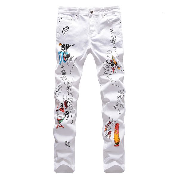 men's jeans white cartoon character printed jeans fashion animal colored drawing slim straight stretch denim pants jek3, Blue
men's jeans white cartoon character printed jeans fashion animal colored drawing slim straight stretch denim pants jek3, Blue