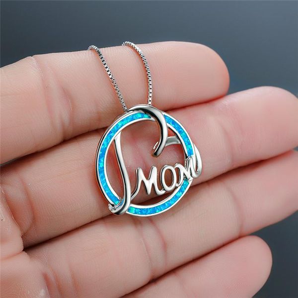 pendant necklaces cute female white opal necklace mom letter heart chain for women charm year wedding jewelry gifts, Silver
pendant necklaces cute female white opal necklace mom letter heart chain for women charm year wedding jewelry gifts, Silver