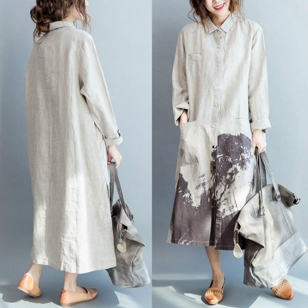 casual dresses original artistic summer fat mm loose large size women's shirt long dress cotton and linen chinese ethnic style 929-063, Black;gray
casual dresses original artistic summer fat mm loose large size women's shirt long dress cotton and linen chinese ethnic style 929-063, Black;gray