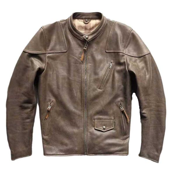 men's leather & faux vintage brown cowhide jacket brand designer genuine motorcycle jackets autumn winter coat, Black
men's leather & faux vintage brown cowhide jacket brand designer genuine motorcycle jackets autumn winter coat, Black