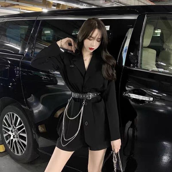 women's suits & blazers spring and autumn 2021 korean version of long-sleeved mid-length cardigan single-breasted suit jacket chain bel, White;black
women's suits & blazers spring and autumn 2021 korean version of long-sleeved mid-length cardigan single-breasted suit jacket chain bel, White;black