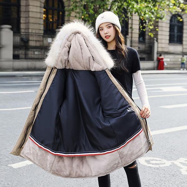 women's down & parkas women thick warm medium long hooded parka faux winter jacket fashion cotton liner parkaer fur coats, Black
women's down & parkas women thick warm medium long hooded parka faux winter jacket fashion cotton liner parkaer fur coats, Black
