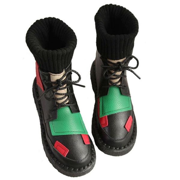 boots candy color autumn korean flat wool tube mori girl retro literary lacing booties women's shoes, Black
boots candy color autumn korean flat wool tube mori girl retro literary lacing booties women's shoes, Black