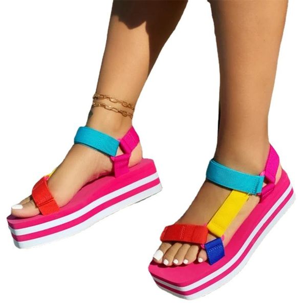 sandals women platform 2021 beach shoes summer open toe wedges shoe multi-color yellow thick bottom sole plus size 35-43, Black
sandals women platform 2021 beach shoes summer open toe wedges shoe multi-color yellow thick bottom sole plus size 35-43, Black