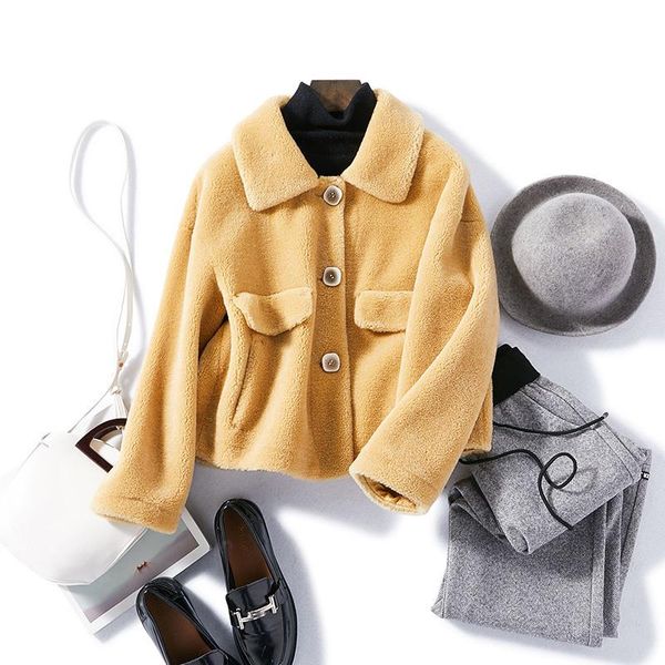women's fur & faux 2021 lamb wool coat short granular sheep shearing autumn and winter mother's thin, Black
women's fur & faux 2021 lamb wool coat short granular sheep shearing autumn and winter mother's thin, Black