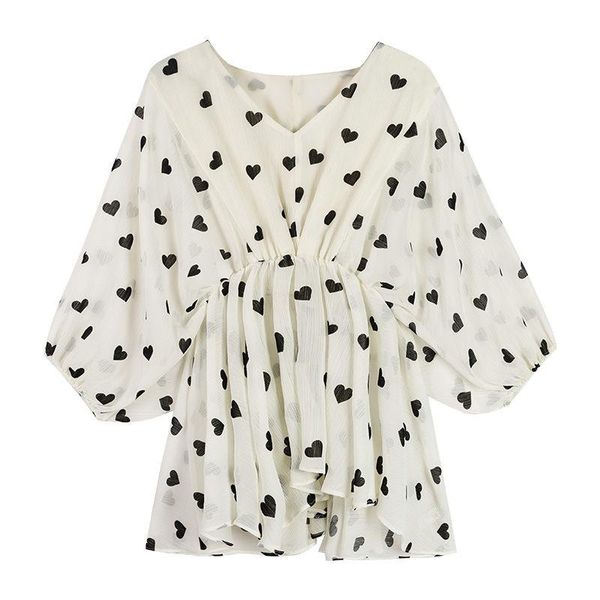 women spring summer style chiffon blouses shirts lady casual short batwing sleeve v-neck pleated blusas zz0646 women's &, White
women spring summer style chiffon blouses shirts lady casual short batwing sleeve v-neck pleated blusas zz0646 women's &, White