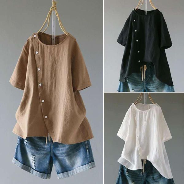 women's blouses & shirts women short sleeve cotton blouse summer casual print vintage irregular shirt for plus size loose, White
women's blouses & shirts women short sleeve cotton blouse summer casual print vintage irregular shirt for plus size loose, White