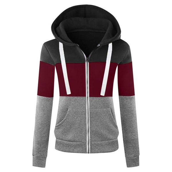 women's hoodies & sweatshirts patchwork women hooded polyester zipper pocket coat casual drawstring female sports outwear sudadera muje, Black
women's hoodies & sweatshirts patchwork women hooded polyester zipper pocket coat casual drawstring female sports outwear sudadera muje, Black