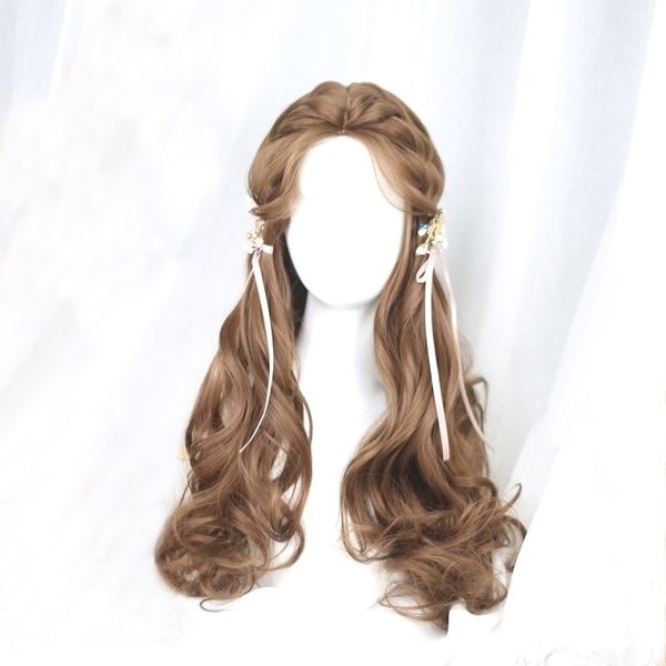long wig women's split curly hair natural whole wig full head set high temperature wire wigs, Black
long wig women's split curly hair natural whole wig full head set high temperature wire wigs, Black