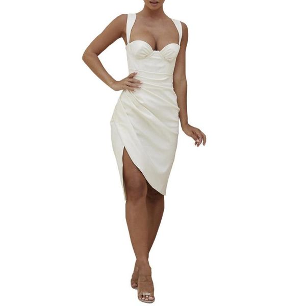 women strap white dress elegant sleeveless bodycon gathered with bust wire irregular solid midi club party dresses mt4615 casual, Black;gray
women strap white dress elegant sleeveless bodycon gathered with bust wire irregular solid midi club party dresses mt4615 casual, Black;gray