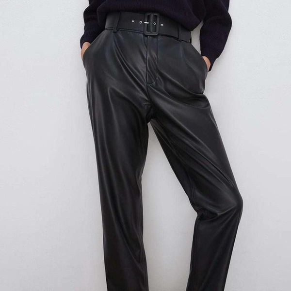 women's pants & capris sweatpants promotion solid flat pantalon mujer with belt imitation leather trousers 2021 autumn and winter pu, Black;white
women's pants & capris sweatpants promotion solid flat pantalon mujer with belt imitation leather trousers 2021 autumn and winter pu, Black;white