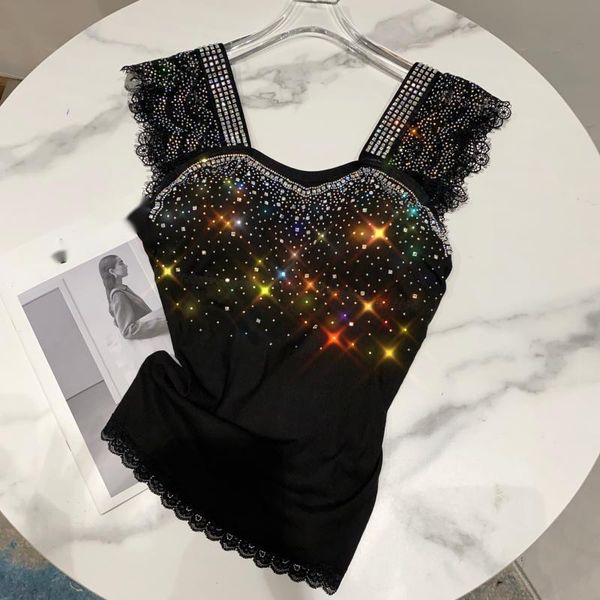 spring arrivals black color rhinestone gradient lace shoulder strap elastic slim fashion women sling vest mz843 women's tanks & camis, White
spring arrivals black color rhinestone gradient lace shoulder strap elastic slim fashion women sling vest mz843 women's tanks & camis, White