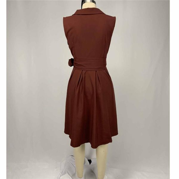european and american ladies solid color waist sleeveless lapel tie dress 1428 casual dresses, Black;gray
european and american ladies solid color waist sleeveless lapel tie dress 1428 casual dresses, Black;gray