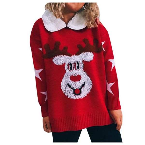 women's sweaters ladies christmas wool knit sweater print long sleeve animal design female pullover fashion knitted o-neck, White;black
women's sweaters ladies christmas wool knit sweater print long sleeve animal design female pullover fashion knitted o-neck, White;black
