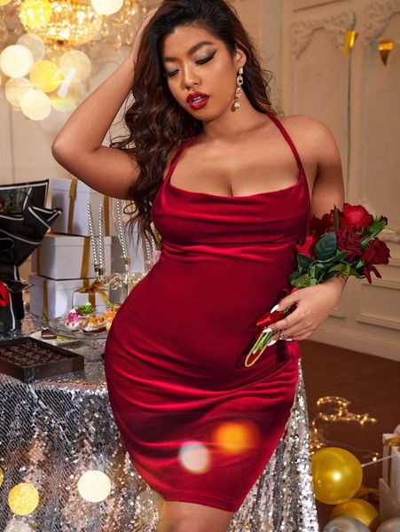 plus criss cross cut out back velvet cami sleep dress q3be#, Black;white
plus criss cross cut out back velvet cami sleep dress q3be#, Black;white