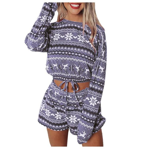 women's tracksuits 2021 winter home snowflake printed christmas short full sleeve suit with pans suits for women, Gray
women's tracksuits 2021 winter home snowflake printed christmas short full sleeve suit with pans suits for women, Gray