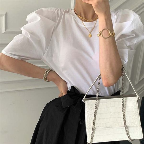 women's blouses & shirts hzirip chic women's cotton t-shirt, puffy sleeves shirt, casual for summer, urban fashion, 5omr, White
women's blouses & shirts hzirip chic women's cotton t-shirt, puffy sleeves shirt, casual for summer, urban fashion, 5omr, White