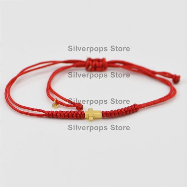 charm bracelets 925 sterling silver/cross & red braided chain/premium quality european spanish styles birthday present/gift, Golden;silver 
charm bracelets 925 sterling silver/cross & red braided chain/premium quality european spanish styles birthday present/gift, Golden;silver