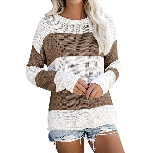 women's sweaters 2021 sweater striped round neck long sleeve pullover for women harajuku style simple wn*, White;black
women's sweaters 2021 sweater striped round neck long sleeve pullover for women harajuku style simple wn*, White;black