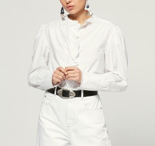 women's blouses & shirts woman white cotton shirt broderie anglaise front ruffled puff shoulder long sleeves buttoned cuffs fashion blo
women's blouses & shirts woman white cotton shirt broderie anglaise front ruffled puff shoulder long sleeves buttoned cuffs fashion blo