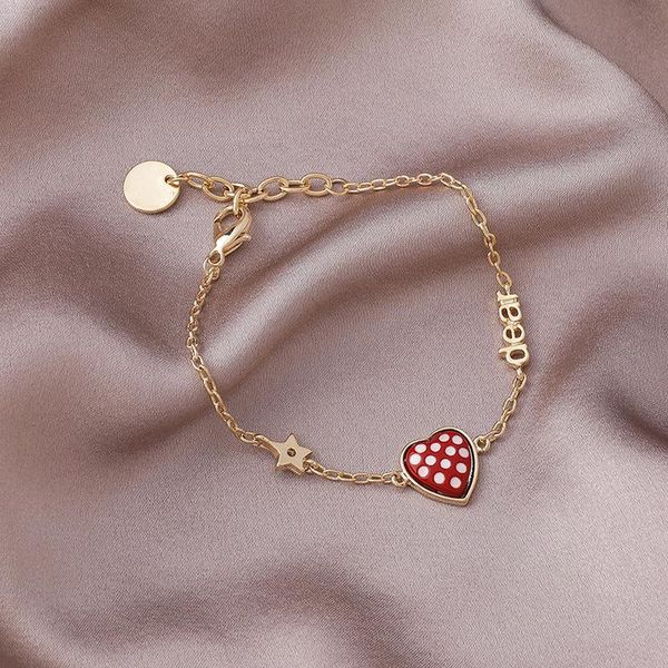 charm bracelets origin summer romantic red polka dot love heart star bracelet for women vintage letter round coin accessories, Golden;silver
charm bracelets origin summer romantic red polka dot love heart star bracelet for women vintage letter round coin accessories, Golden;silver