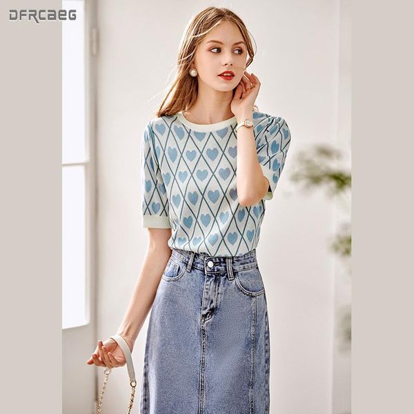 women's t-shirt fench vintage knitted women summer 2021 o-neck short sleeve love print tee blue, White
women's t-shirt fench vintage knitted women summer 2021 o-neck short sleeve love print tee blue, White