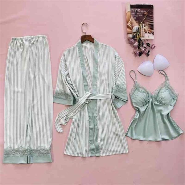women's sleepwear striped 3pcs pajamas suit women sleep set casual spring nightwear home clothing lace pyjamas v-neck kimomo, Black;red
women's sleepwear striped 3pcs pajamas suit women sleep set casual spring nightwear home clothing lace pyjamas v-neck kimomo, Black;red