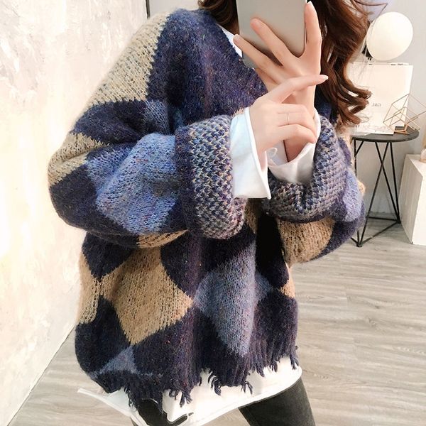 women's sweaters plaid sweater argyle woman's pullovers big size winter casual knitted women's long ladies' yl0t, White;black
women's sweaters plaid sweater argyle woman's pullovers big size winter casual knitted women's long ladies' yl0t, White;black