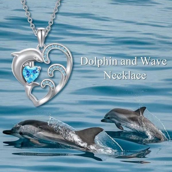pendant necklaces exquisite fashion dolphin peach heart inlaid blue rhinestone alloy necklace for party anniversary jewelry, Silver
pendant necklaces exquisite fashion dolphin peach heart inlaid blue rhinestone alloy necklace for party anniversary jewelry, Silver
