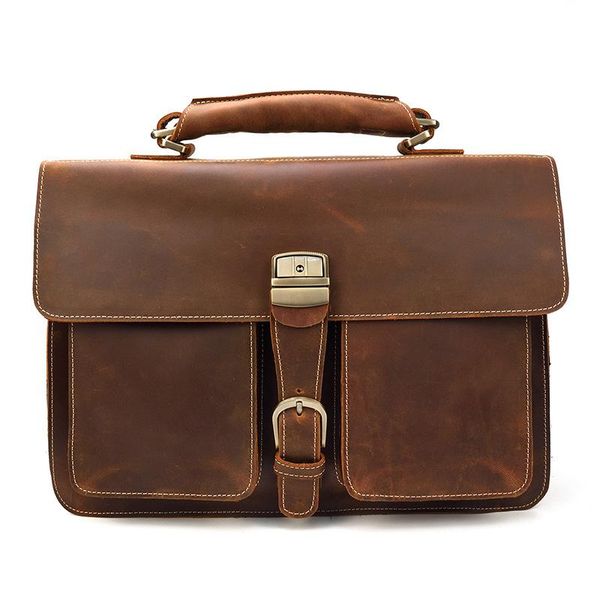 briefcases men's leather briefcase retro handbag crazy horse double compartment 14 inch lapbag shoulder messenger
briefcases men's leather briefcase retro handbag crazy horse double compartment 14 inch lapbag shoulder messenger