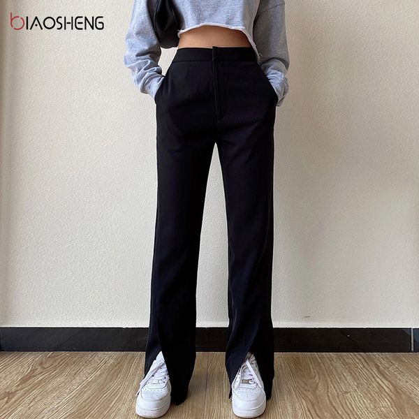 women's pants plus size clothing fashion loose trousers straight pants full length female high waist casual wide leg pants 210319, Black;white
women's pants plus size clothing fashion loose trousers straight pants full length female high waist casual wide leg pants 210319, Black;white