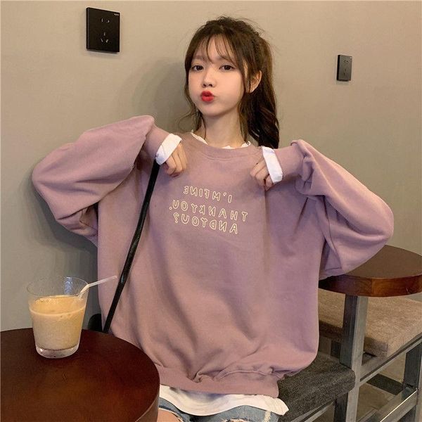 women's t-shirt 2021 early spring fake two piece simple style letter printed sweater thin round neck student girl [deliver, White
women's t-shirt 2021 early spring fake two piece simple style letter printed sweater thin round neck student girl [deliver, White