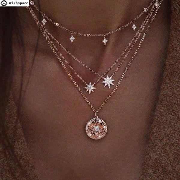 european and american fashion lady star pendant multilayer composite alloy necklace jewelry wholesale chains, Silver
european and american fashion lady star pendant multilayer composite alloy necklace jewelry wholesale chains, Silver