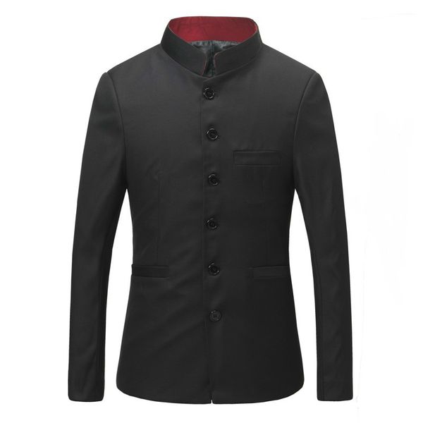 hoodies japanese style red stand collar school uniform men slim tunic suit jackets, Black
hoodies japanese style red stand collar school uniform men slim tunic suit jackets, Black