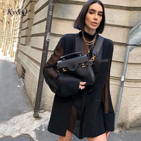 women's suits & blazers designer fake two piece suit coat thin micro transparent shirt early autumn 2021 fashion splicing blouse, White;black
women's suits & blazers designer fake two piece suit coat thin micro transparent shirt early autumn 2021 fashion splicing blouse, White;black