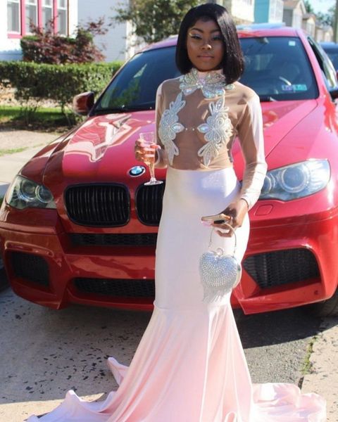 pretty prom dresses african mermaid high neck long sleeves applique rhinestone plus size women party cocktail evening gowns, Black
pretty prom dresses african mermaid high neck long sleeves applique rhinestone plus size women party cocktail evening gowns, Black