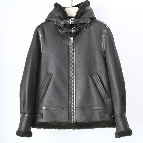 women's fur & faux oftbuy 2021 double faced winter jacket women hood coat genuine leather natural merino sheep belt outerwear locomotiv, Black
women's fur & faux oftbuy 2021 double faced winter jacket women hood coat genuine leather natural merino sheep belt outerwear locomotiv, Black