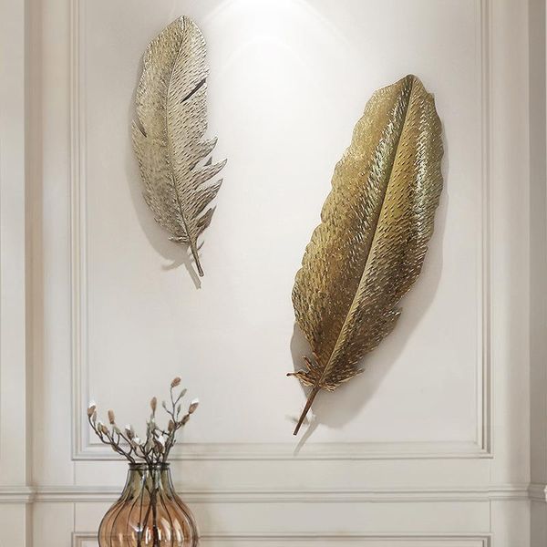creative feather wrought iron wall decoration gold foil craft continental home living room hanging stickers
creative feather wrought iron wall decoration gold foil craft continental home living room hanging stickers