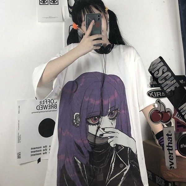women's t-shirt summer gothic t shirts womens anime print graphic tees japan style 2021 fashion goth alt clothes vintage oversized stre, White
women's t-shirt summer gothic t shirts womens anime print graphic tees japan style 2021 fashion goth alt clothes vintage oversized stre, White