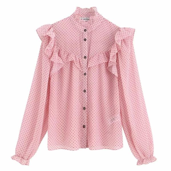 women's blouses & shirts 2021 women sweet cascading ruffles dots printing casual blouse female long sleeve chiffon chemise chic blusas, White
women's blouses & shirts 2021 women sweet cascading ruffles dots printing casual blouse female long sleeve chiffon chemise chic blusas, White