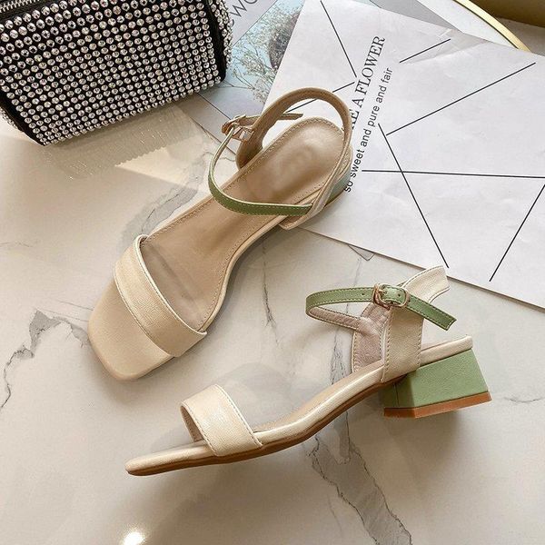 women sandals fashion leather shallow summer shoes concise buckle strap mid heel for handmade blue heels, Black
women sandals fashion leather shallow summer shoes concise buckle strap mid heel for handmade blue heels, Black