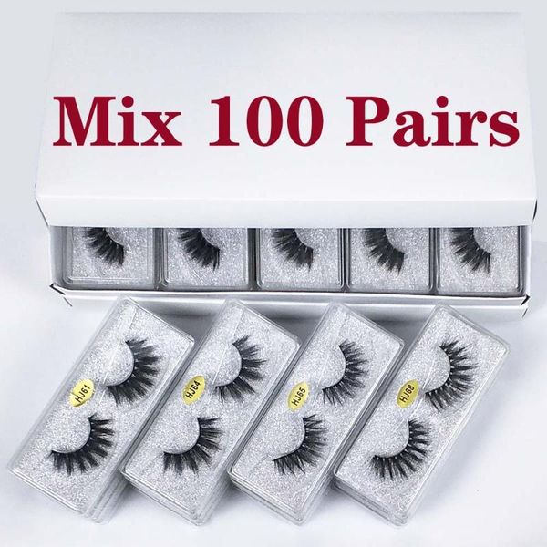 wholesale eyelashes 30/50/70/100 pairs 3d mink lashes bulk natural false makeup