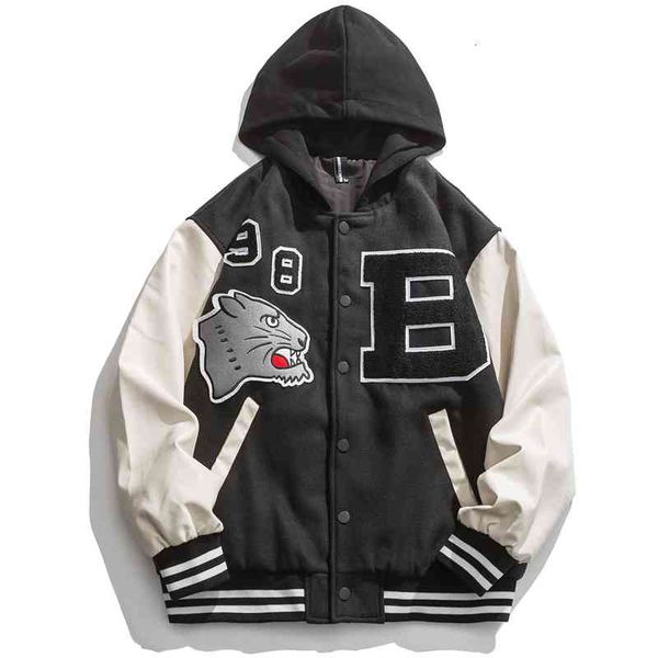 men's jackets hip hop baseball men streetwear leopard letter b embroidery hooded bomber varsity college retro japan fashion coat o, Black;brown
men's jackets hip hop baseball men streetwear leopard letter b embroidery hooded bomber varsity college retro japan fashion coat o, Black;brown