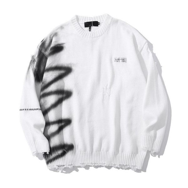 men's sweaters graffiti sweater men autumn streetwear clothes hip hop pullover hole oversize couple, White;black
men's sweaters graffiti sweater men autumn streetwear clothes hip hop pullover hole oversize couple, White;black
